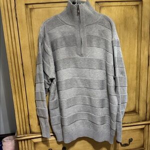 Men's Classic Gray Zip-Up Sweater